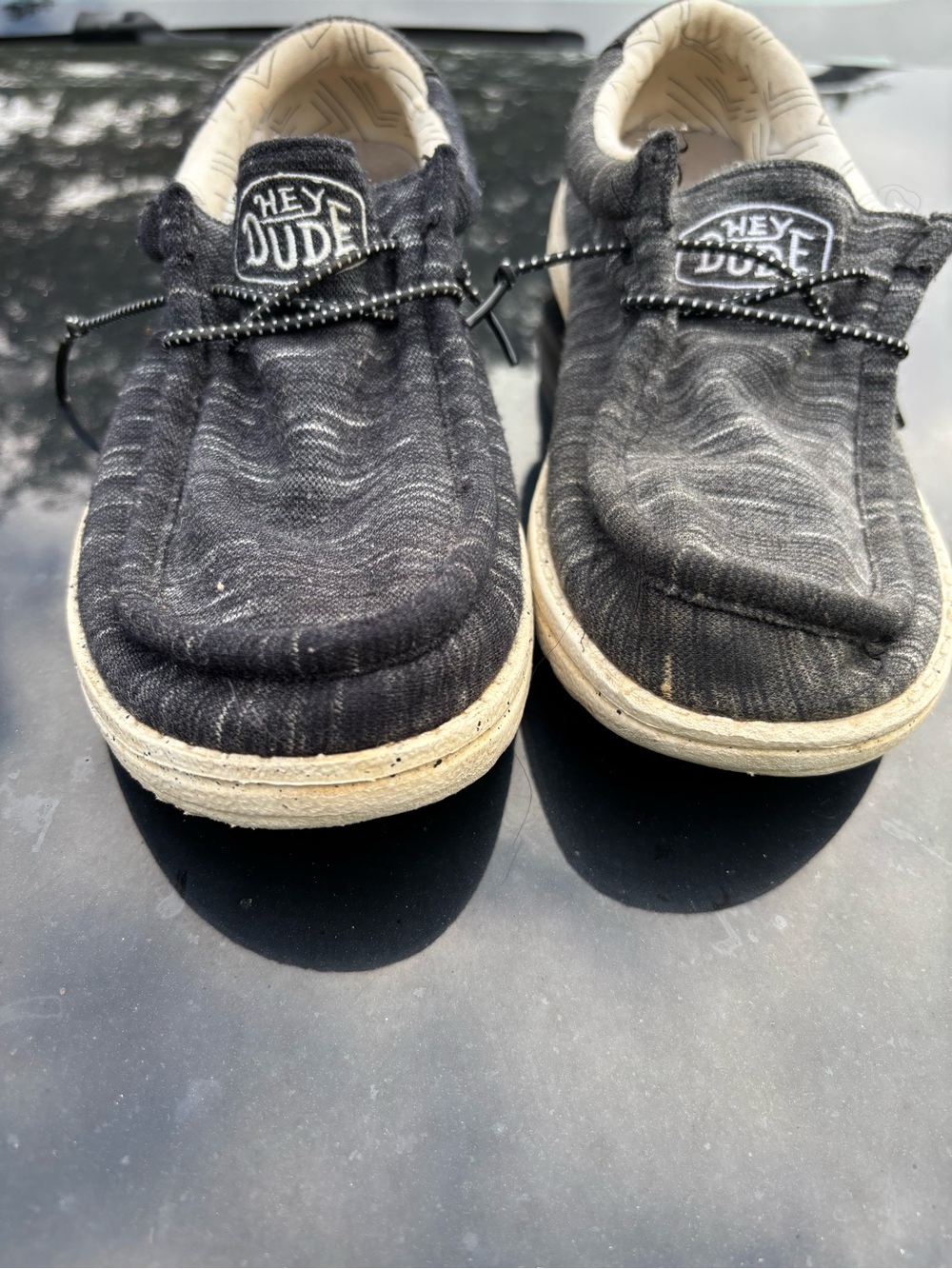 Hey Dude Charcoal Slip-On Canvas Loafers 6Y - Picture 2 of 7
